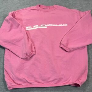 Pro‎ Club Sweatshirt Mens L Pink Graphic Crew Neck Long Sleeve Pullover Fleece